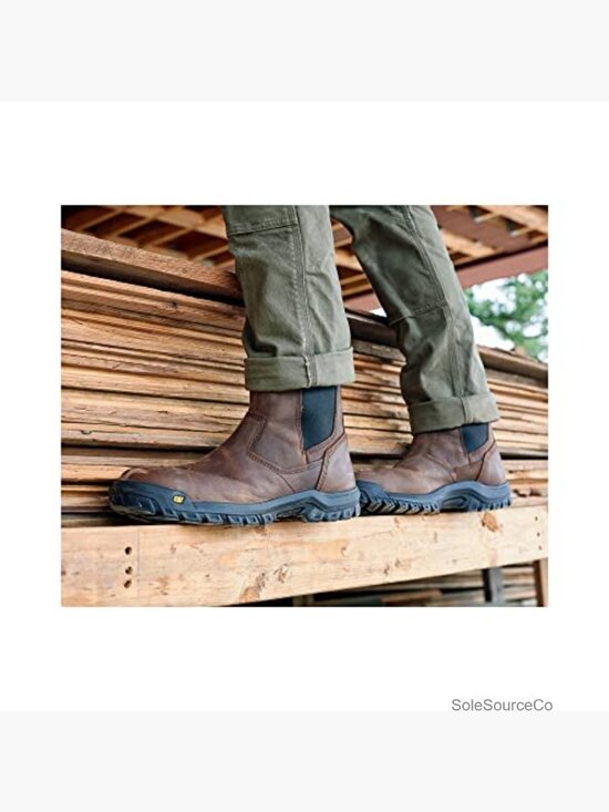 Men\'s Steel Toe Work Boots Slip Resistant Electrical Hazard Nubuck Leather